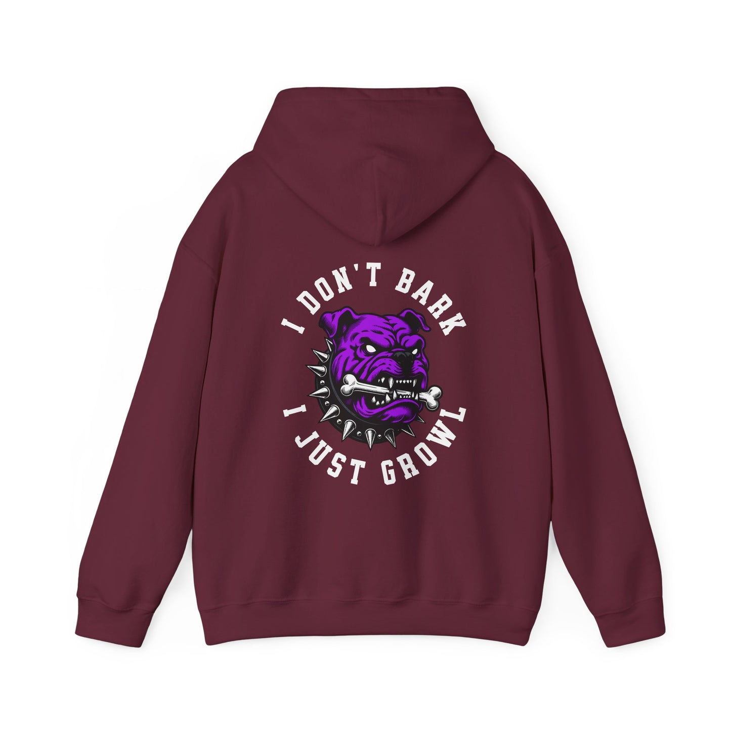 One Last Design Unisex Heavy Blend Hooded Sweatshirt | I Don't Growl I Just Bark