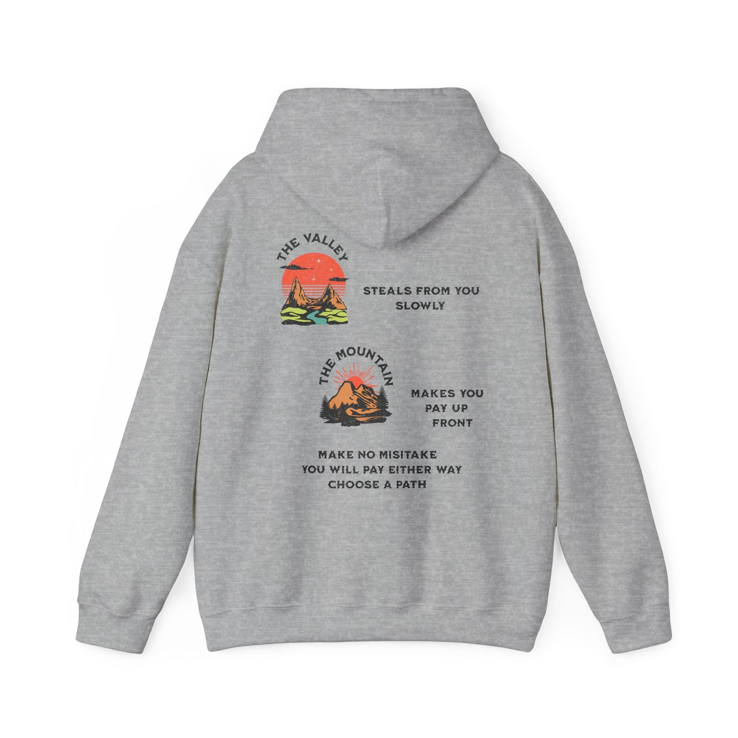 One Last Design Unisex Heavy Blend Hooded Sweatshirt | From The Valley To The Mountain Top