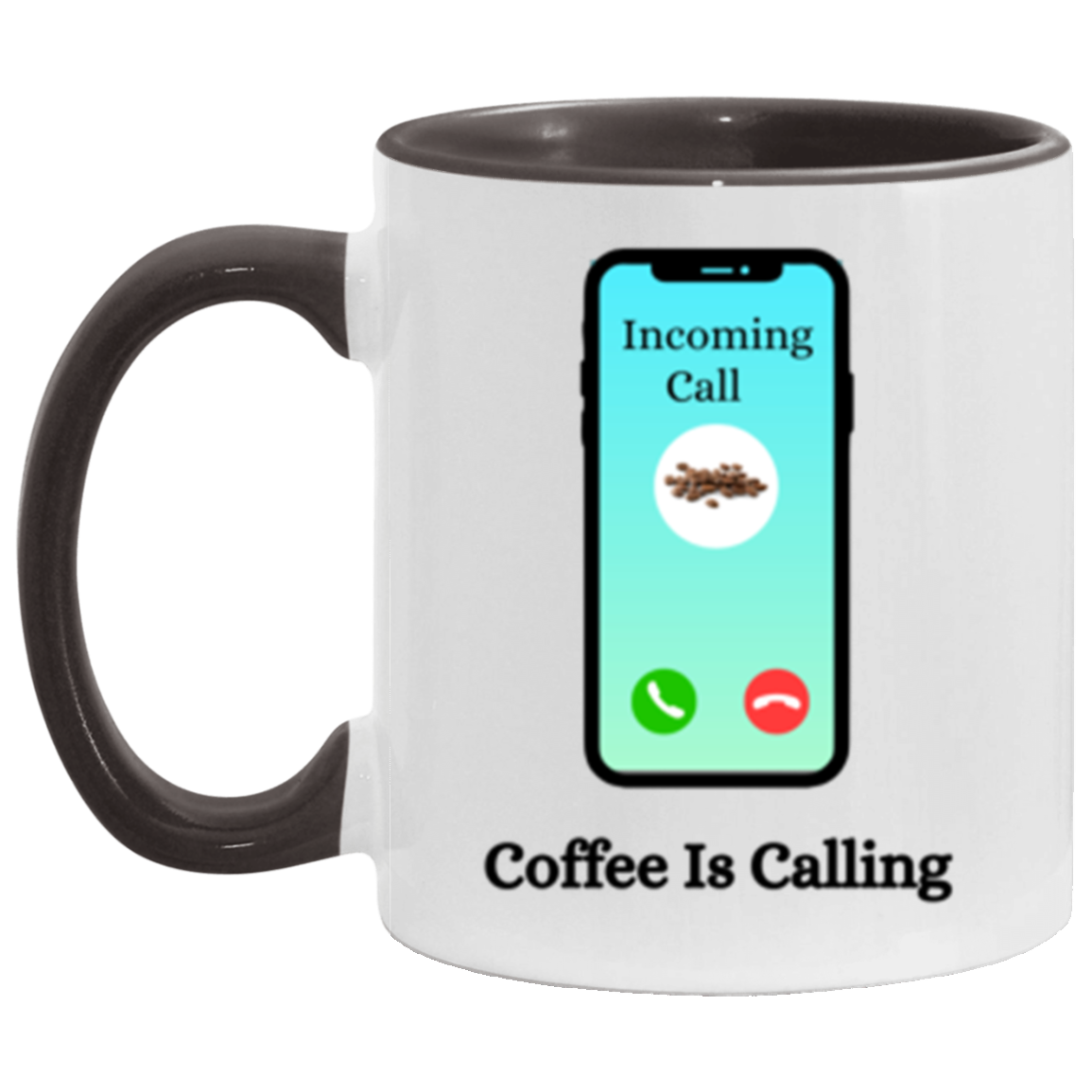 Wrap Around 11oz Accent Mug, Coffee Is Calling, Coffee Mug, Coffee