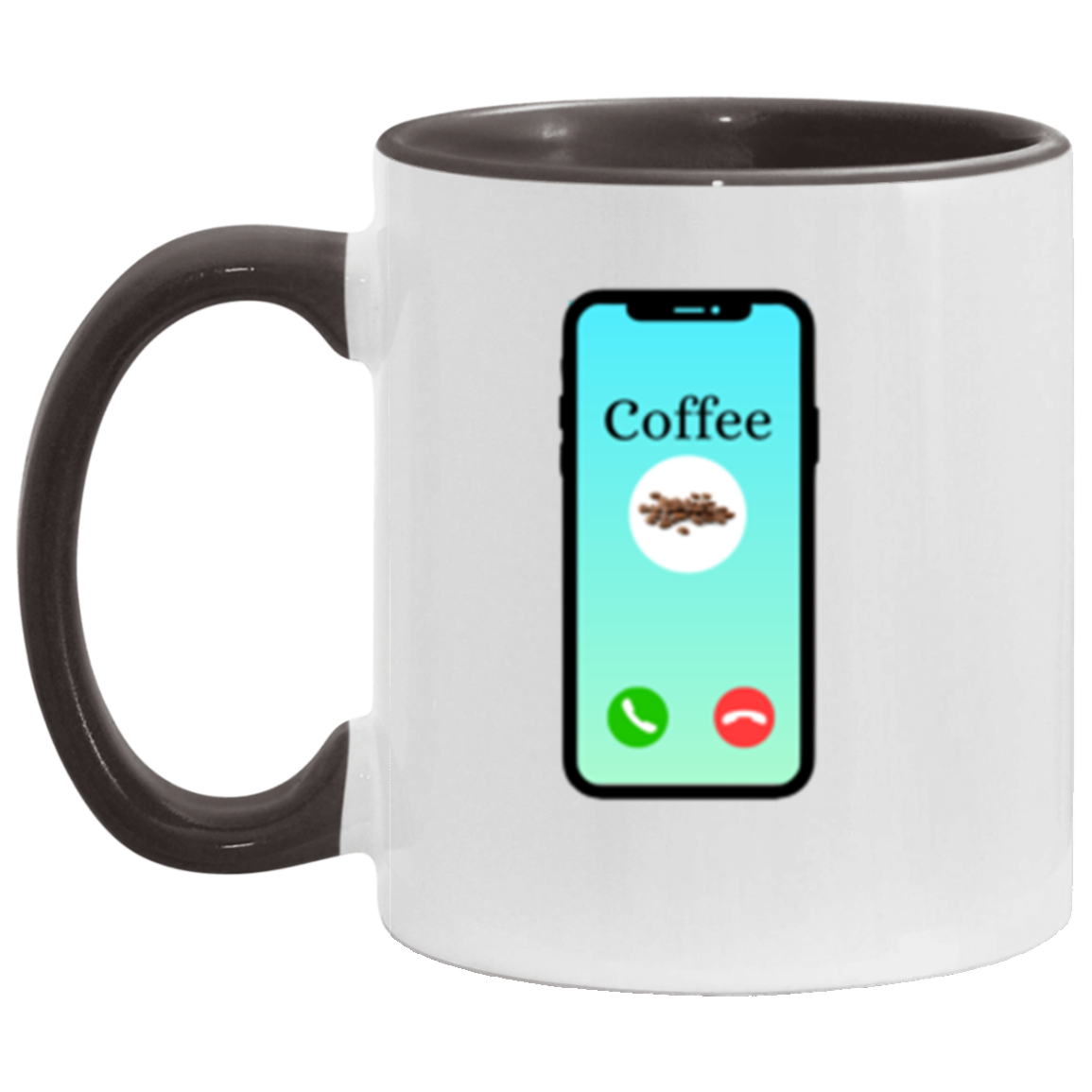 Wrap Around 11oz Accent Mug, Coffee Is Calling, Coffee Mug, Coffee