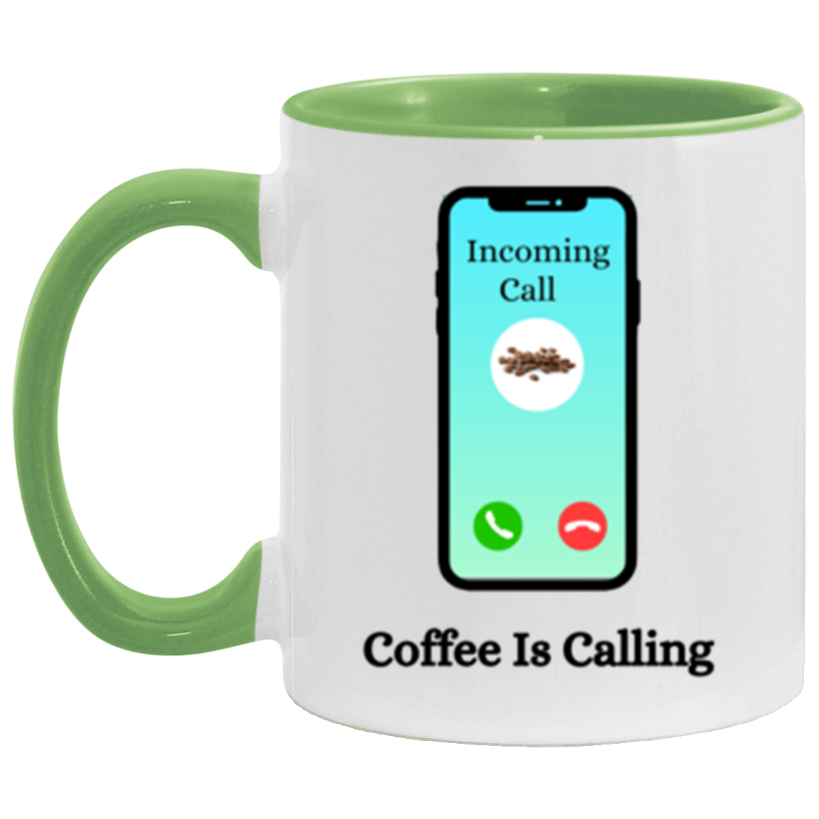 Wrap Around 11oz Accent Mug, Coffee Is Calling, Coffee Mug, Coffee