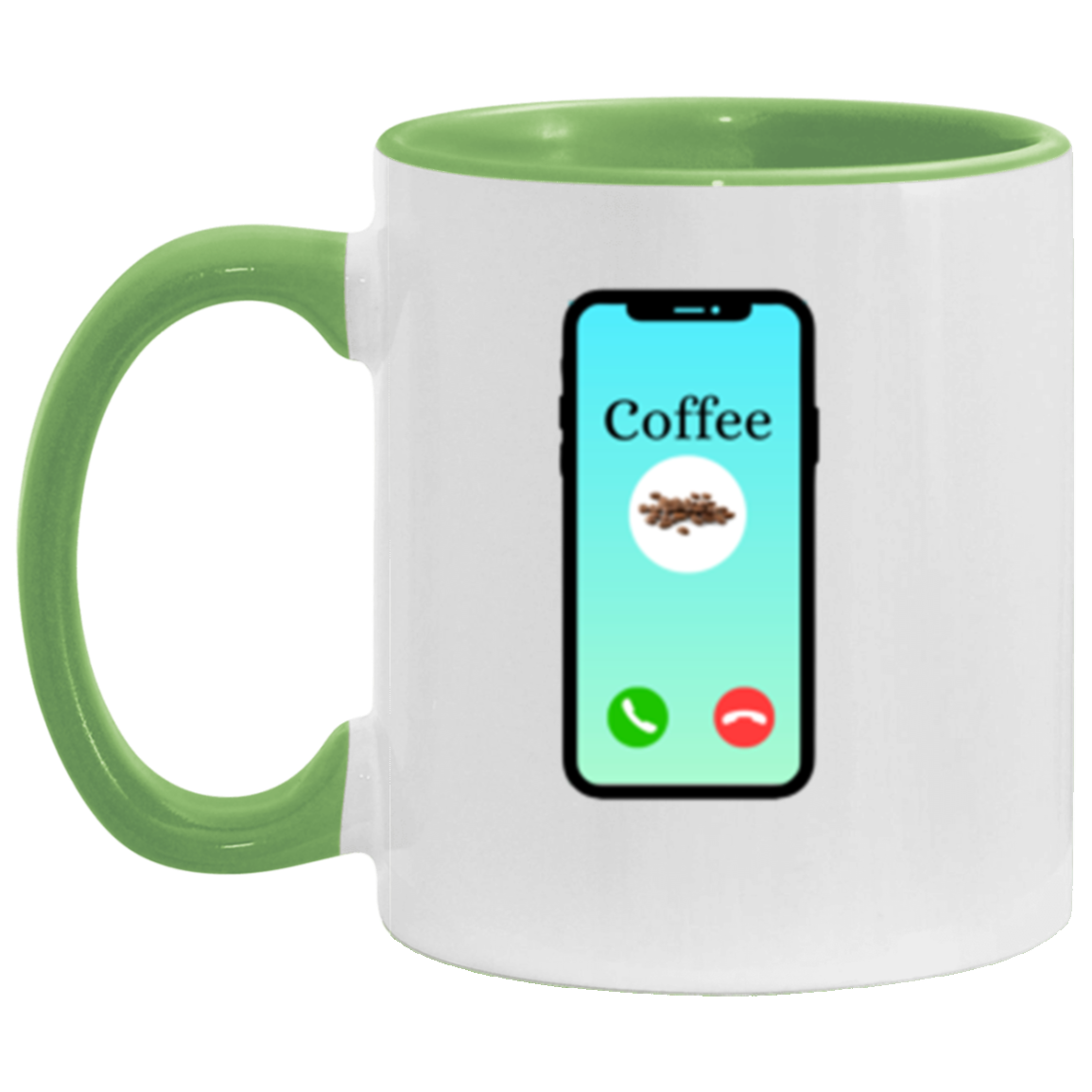 Wrap Around 11oz Accent Mug, Coffee Is Calling, Coffee Mug, Coffee