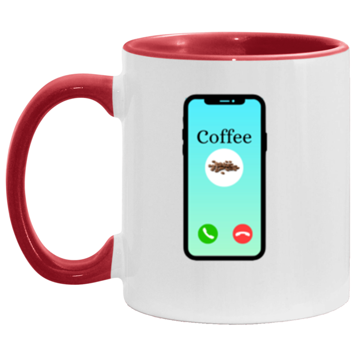 Wrap Around 11oz Accent Mug, Coffee Is Calling, Coffee Mug, Coffee