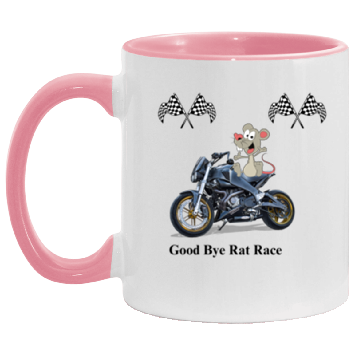 Wrap Around 11oz Accent Mug, Rat Race, Good Bye Rat Race, My Own Boss, Coffee Mugs