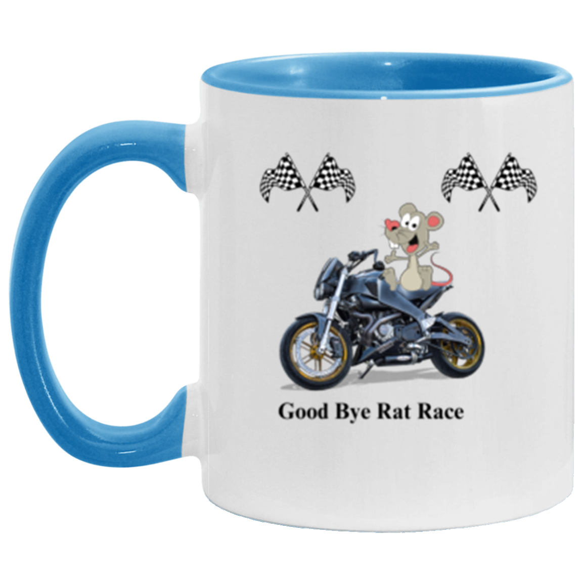Wrap Around 11oz Accent Mug, Rat Race, Good Bye Rat Race, My Own Boss, Coffee Mugs