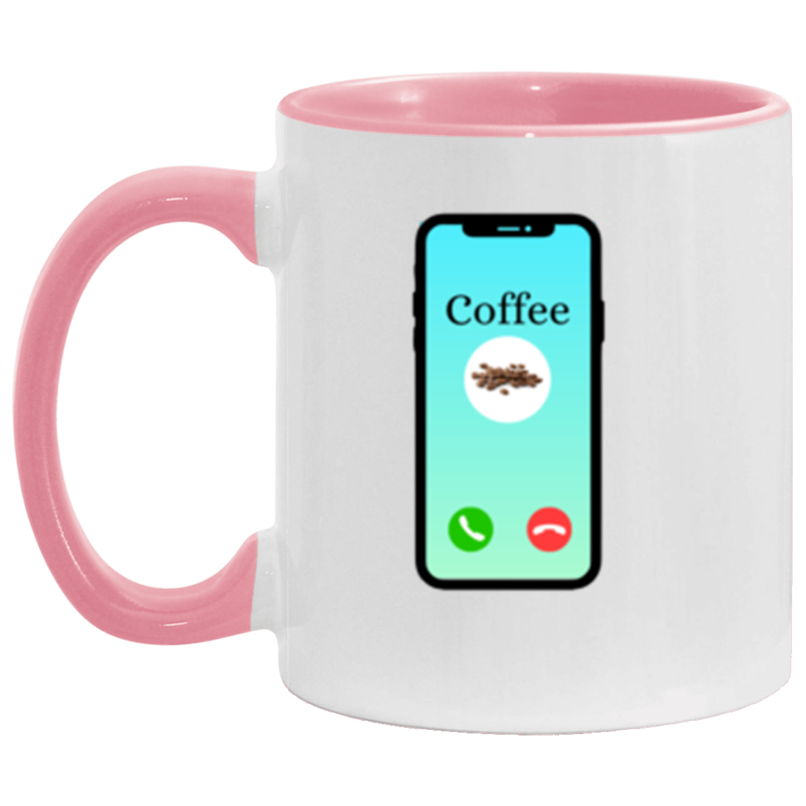 Wrap Around 11oz Accent Mug, Coffee Is Calling, Coffee Mug, Coffee