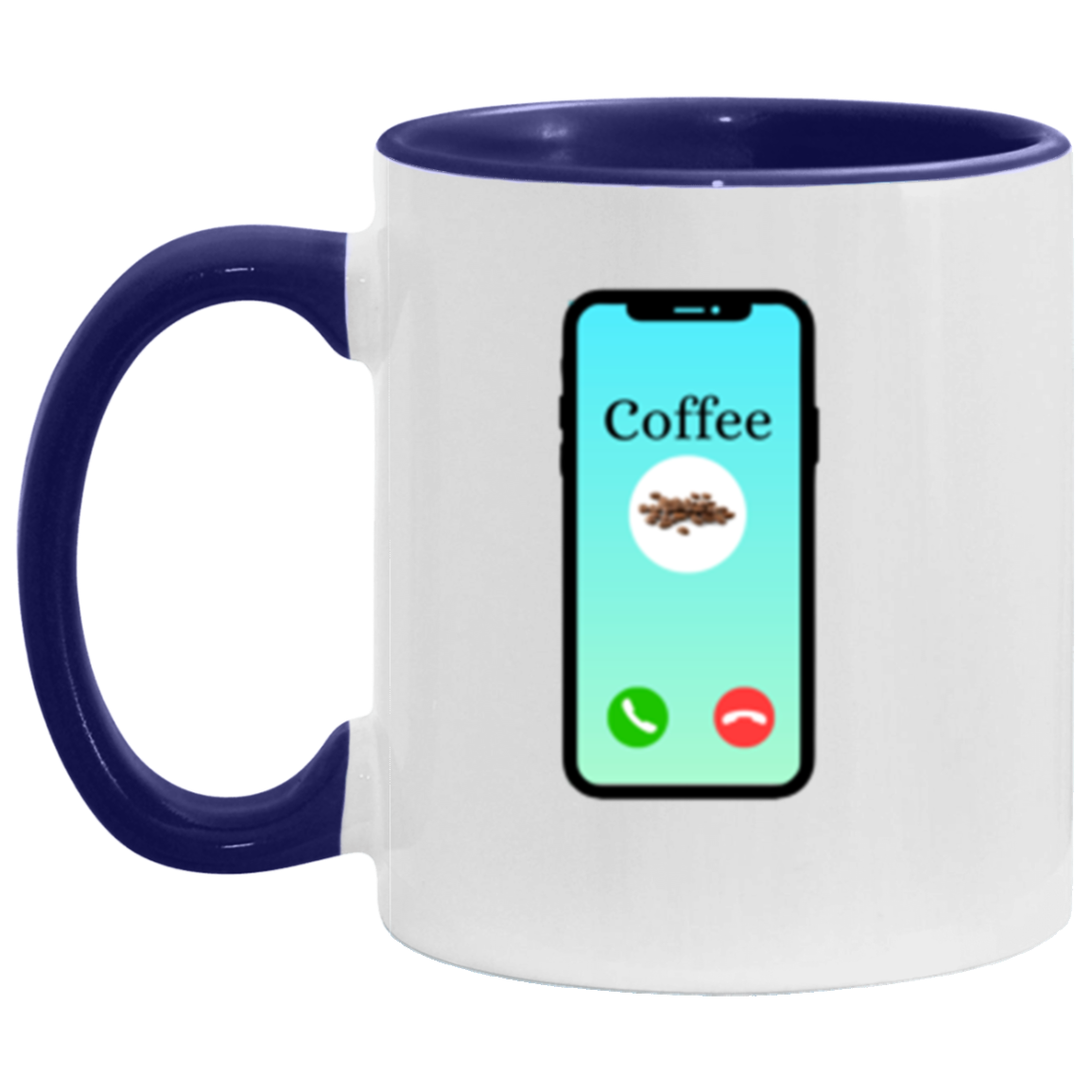 Wrap Around 11oz Accent Mug, Coffee Is Calling, Coffee Mug, Coffee