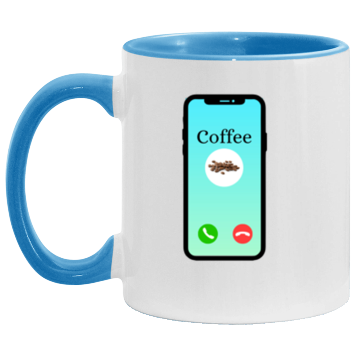 Wrap Around 11oz Accent Mug, Coffee Is Calling, Coffee Mug, Coffee