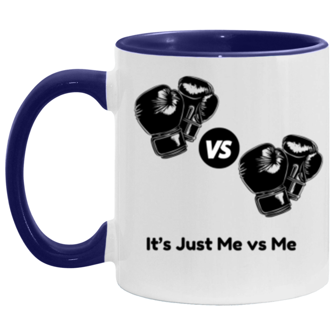 Wrap Around 11oz Accent Mug, Me vs Me, Fight of My Life, Boxing, Mug, Coffee Mug