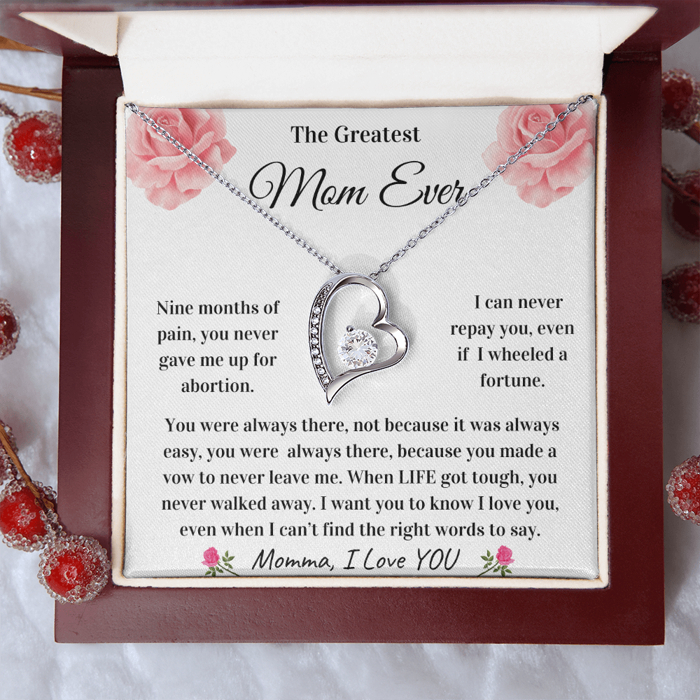 Greatest Mom Ever | Mom Love Knot Necklace | Momma, I Love You