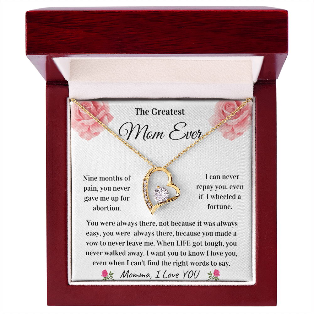 Greatest Mom Ever | Mom Love Knot Necklace | Momma, I Love You