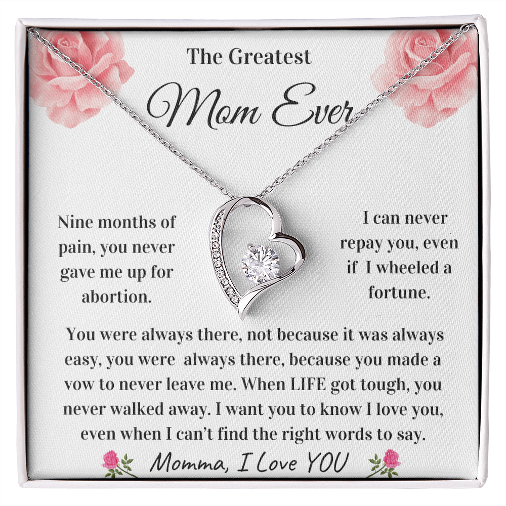Greatest Mom Ever | Mom Love Knot Necklace | Momma, I Love You