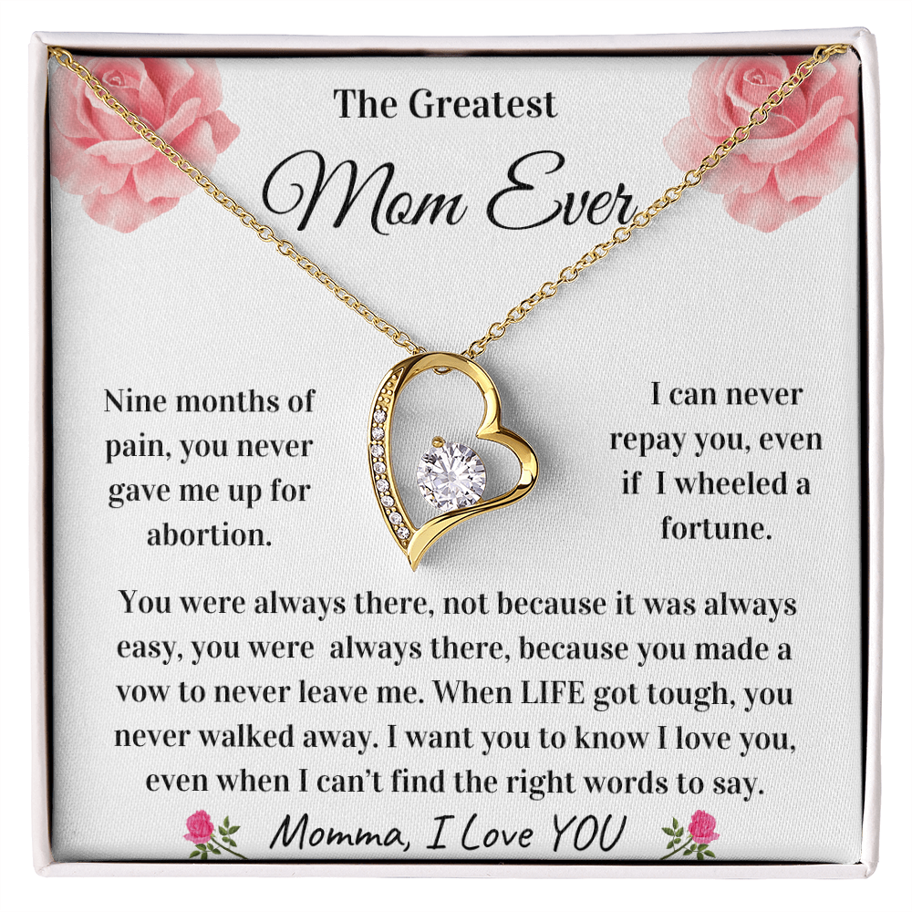 Greatest Mom Ever | Mom Love Knot Necklace | Momma, I Love You