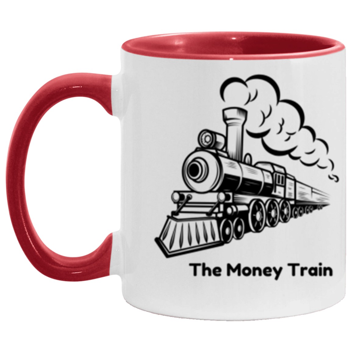 Wrap Around 11oz White Mug, The Money Train, Money, Coffee Mugs, Coffee