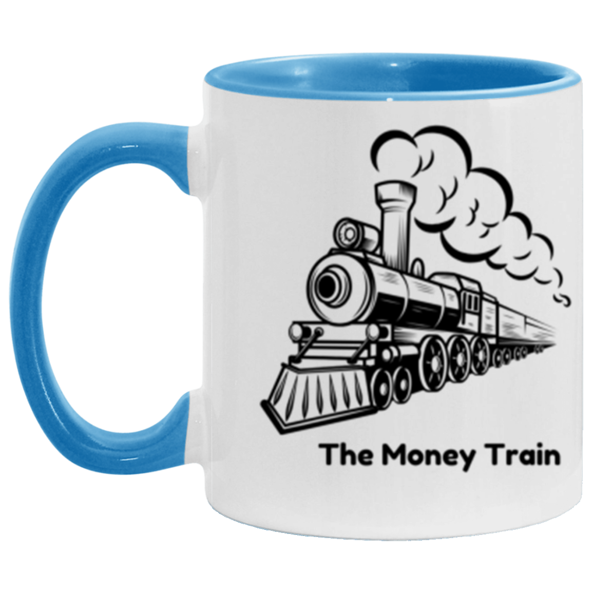 Wrap Around 11oz White Mug, The Money Train, Money, Coffee Mugs, Coffee