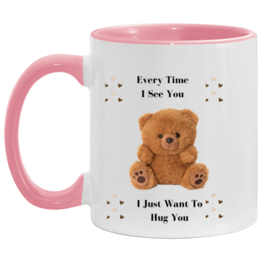 Wrap Around 11oz Accent Mug, Coffee Mug, Mug, Love, Bear Love