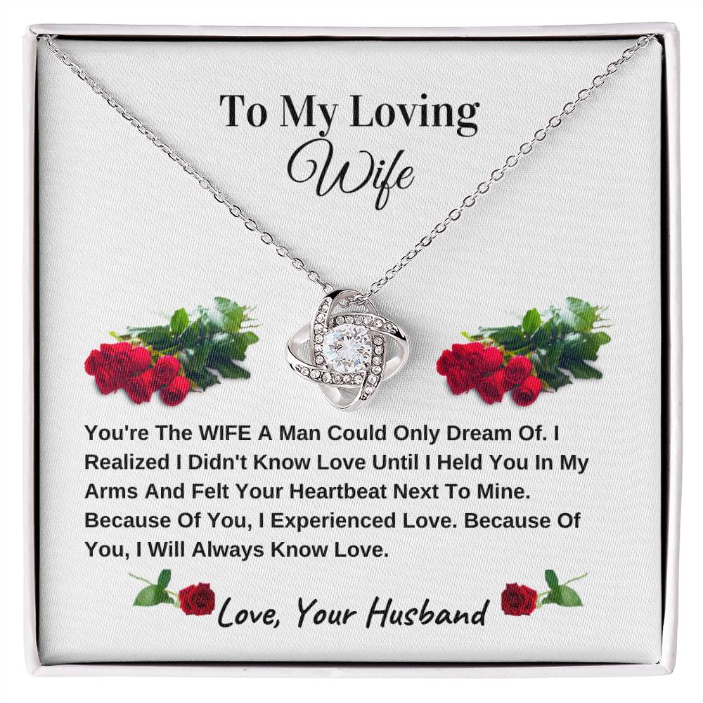 My Beautiful Wife  | Love Knot Necklace | Mother's Day Gift | Love You Always