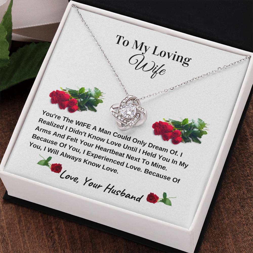 My Beautiful Wife  | Love Knot Necklace | Mother's Day Gift | Love You Always