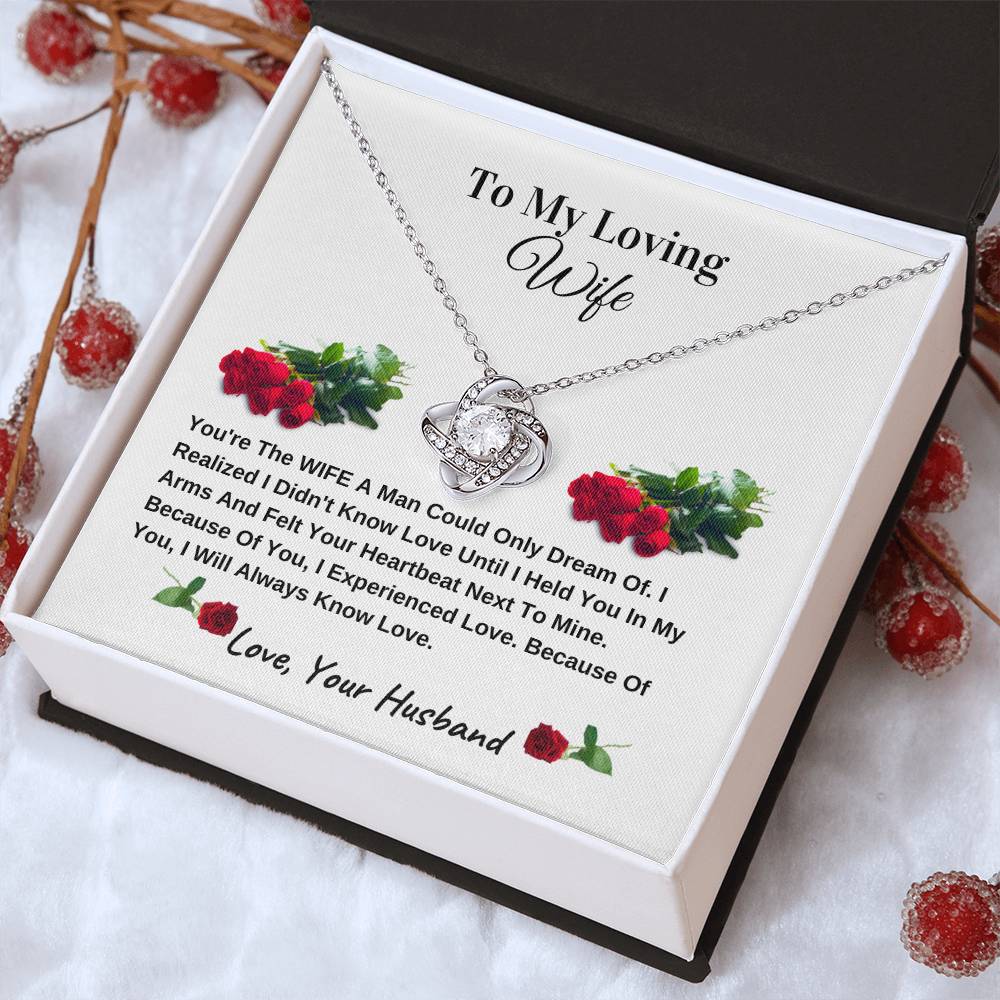 My Beautiful Wife  | Love Knot Necklace | Mother's Day Gift | Love You Always