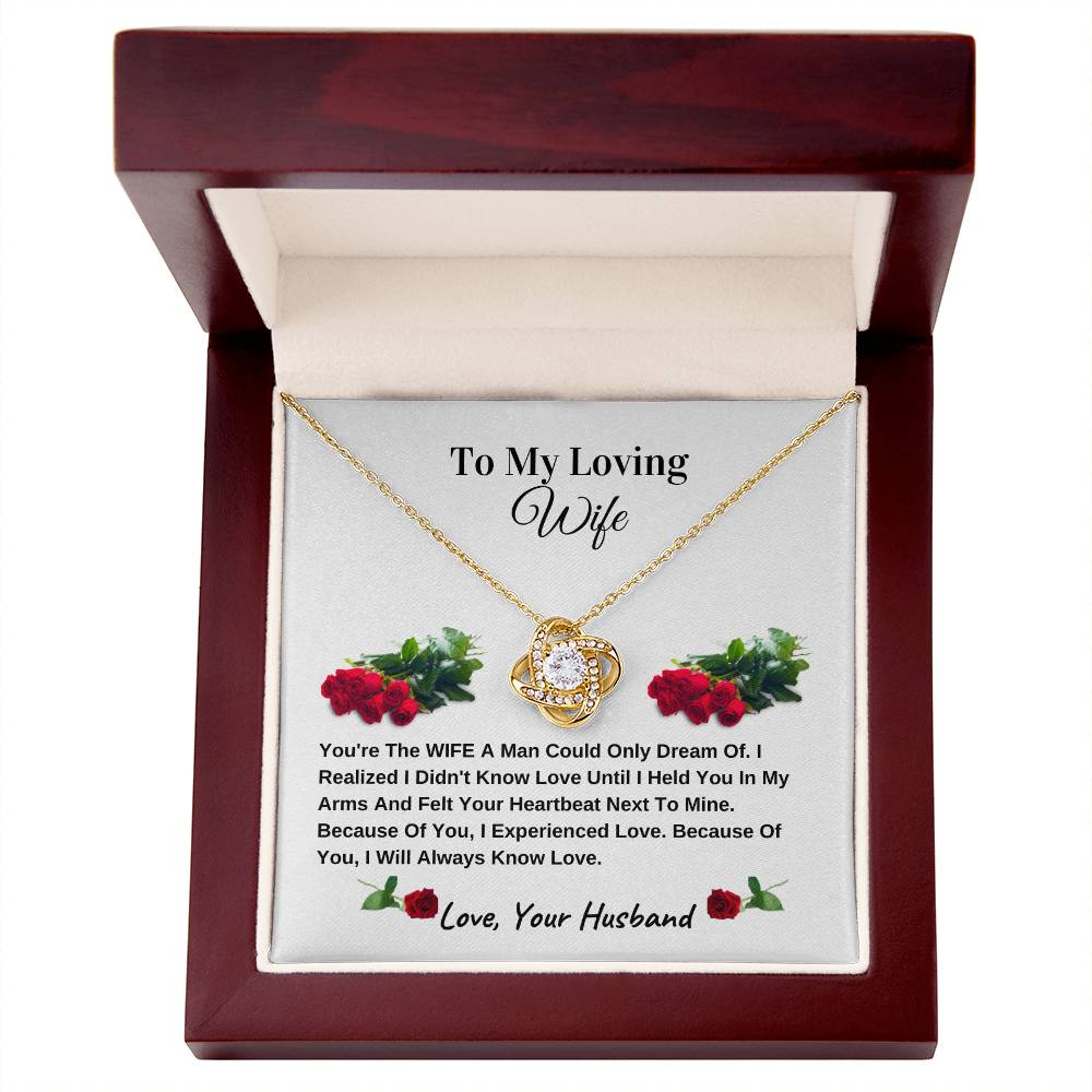 My Beautiful Wife  | Love Knot Necklace | Mother's Day Gift | Love You Always