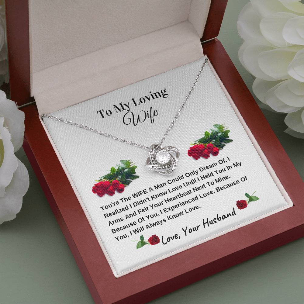 My Beautiful Wife  | Love Knot Necklace | Mother's Day Gift | Love You Always