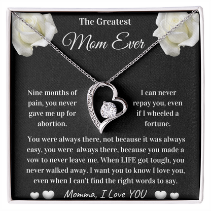 Greatest Mom Ever | Mom Love Knot Necklace | Momma, I Love You