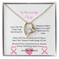 My Beautiful Wife  | Love Knot Necklace | Mother's Day Gift | Love You Always | Cancer Awareness